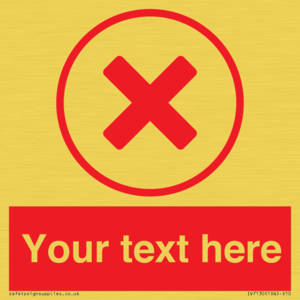 Custom red background, red cross in circle sign